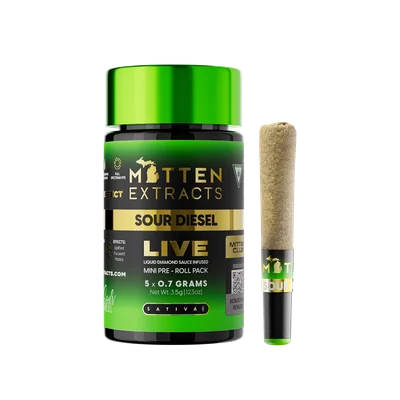 Sour Diesel Live Infused Pre Rolls 5pk
