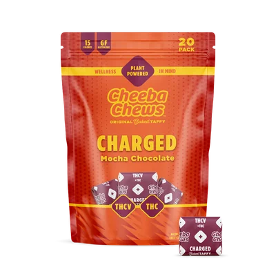 Cheeba Chews - Charged 2:1 THC:THCV Mocha Chocolate Taffy 100mg