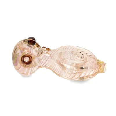Hand Pipe 5" Pink & Gold Fumed Donut