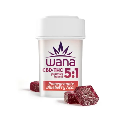 Pomegranate Blueberry Acai 5:1 CBD:THC Gummies 20pk 100mg
